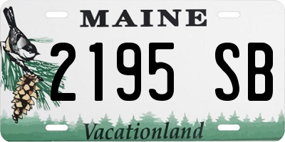 ME license plate 2195SB