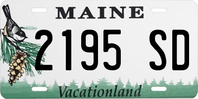 ME license plate 2195SD