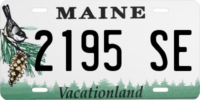 ME license plate 2195SE