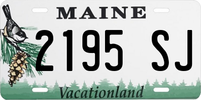 ME license plate 2195SJ