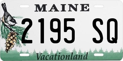 ME license plate 2195SQ