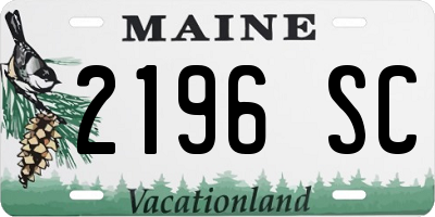 ME license plate 2196SC