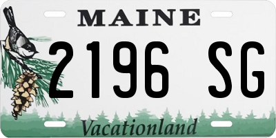 ME license plate 2196SG