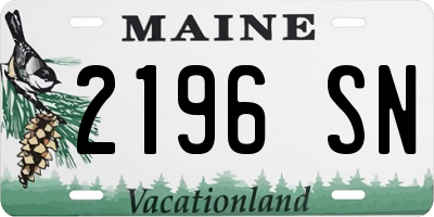 ME license plate 2196SN