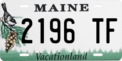 ME license plate 2196TF