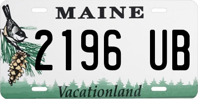 ME license plate 2196UB