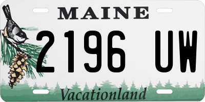 ME license plate 2196UW