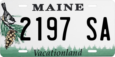 ME license plate 2197SA