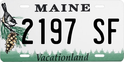 ME license plate 2197SF
