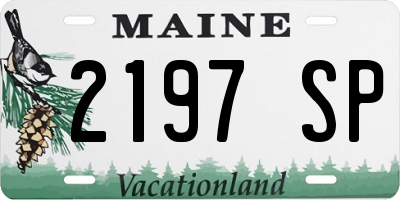 ME license plate 2197SP