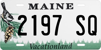 ME license plate 2197SQ