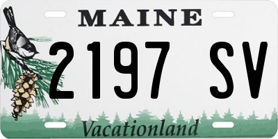 ME license plate 2197SV
