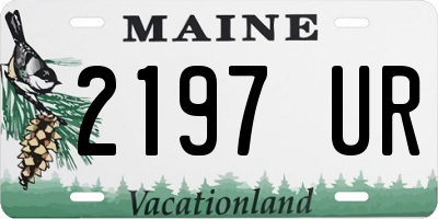 ME license plate 2197UR