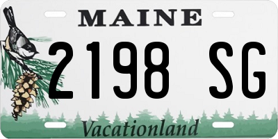 ME license plate 2198SG