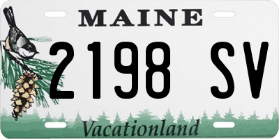 ME license plate 2198SV