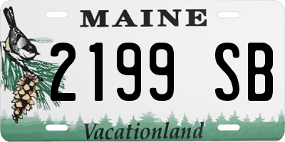 ME license plate 2199SB