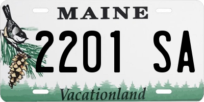 ME license plate 2201SA