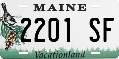 ME license plate 2201SF