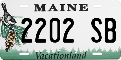 ME license plate 2202SB