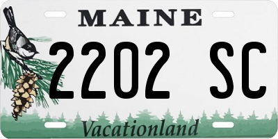 ME license plate 2202SC