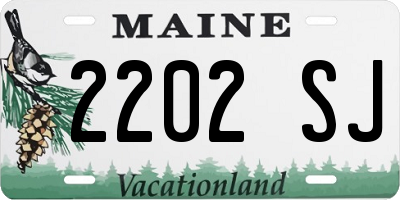 ME license plate 2202SJ