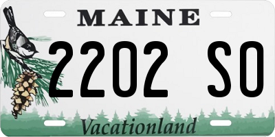 ME license plate 2202SO