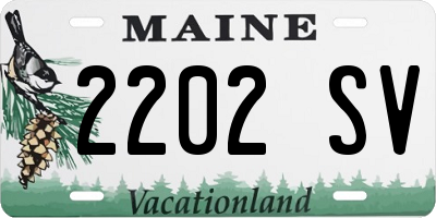 ME license plate 2202SV