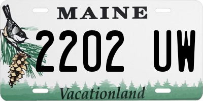 ME license plate 2202UW