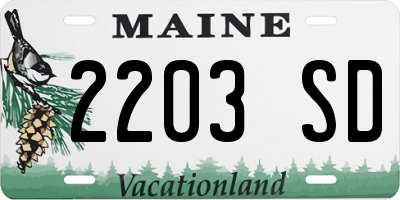 ME license plate 2203SD