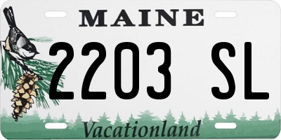 ME license plate 2203SL