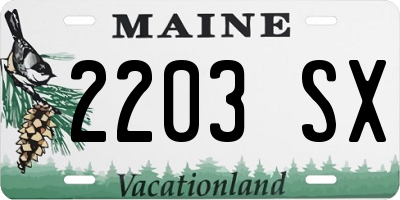 ME license plate 2203SX