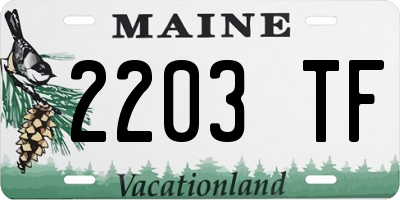 ME license plate 2203TF
