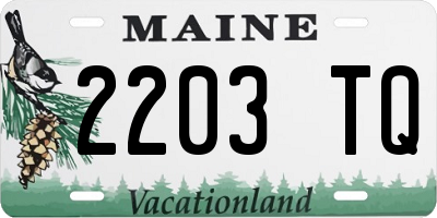 ME license plate 2203TQ