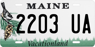 ME license plate 2203UA