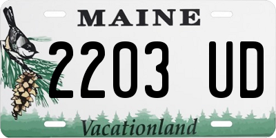 ME license plate 2203UD