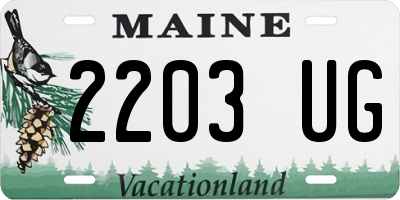 ME license plate 2203UG
