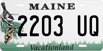 ME license plate 2203UQ