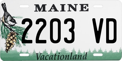 ME license plate 2203VD