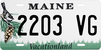 ME license plate 2203VG