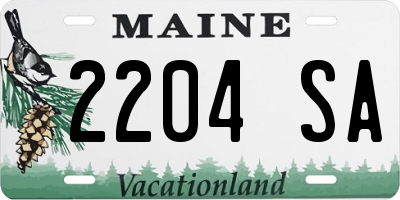 ME license plate 2204SA