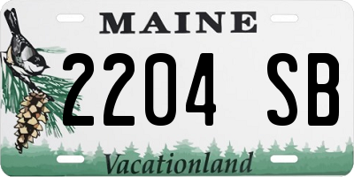 ME license plate 2204SB