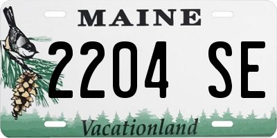 ME license plate 2204SE
