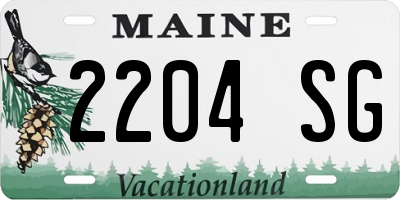 ME license plate 2204SG