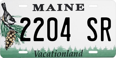 ME license plate 2204SR