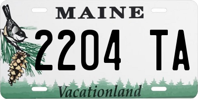 ME license plate 2204TA