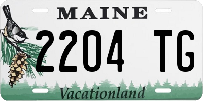 ME license plate 2204TG