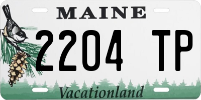 ME license plate 2204TP