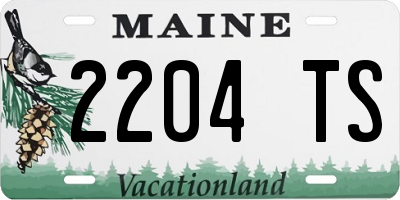ME license plate 2204TS