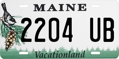 ME license plate 2204UB