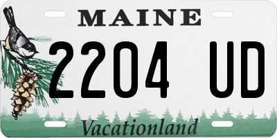 ME license plate 2204UD